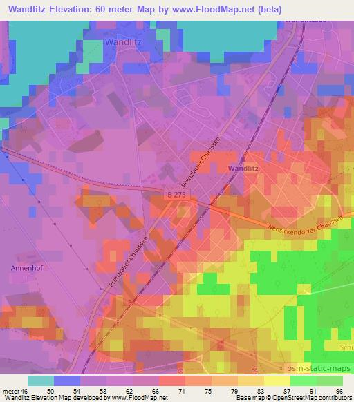 Wandlitz,Germany Elevation Map