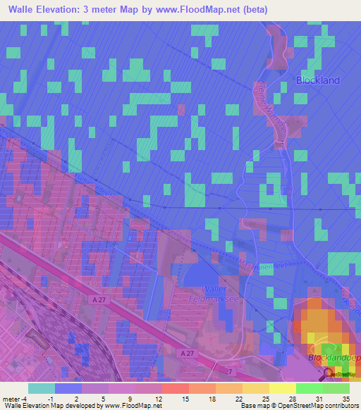 Walle,Germany Elevation Map