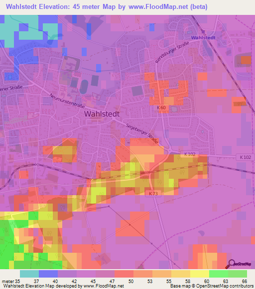 Wahlstedt,Germany Elevation Map