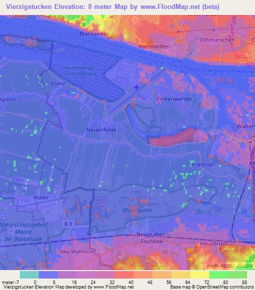 Vierzigstucken,Germany Elevation Map