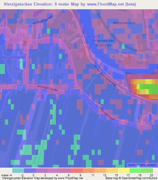 Vierzigstucken,Germany Elevation Map