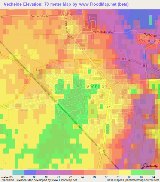 Vechelde,Germany Elevation Map