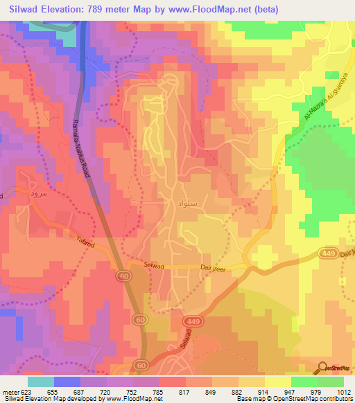 Silwad,Palestinian Territory Elevation Map