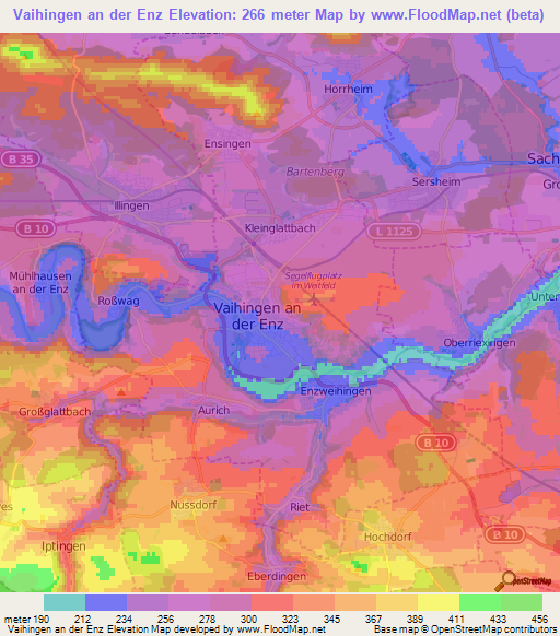 Vaihingen an der Enz,Germany Elevation Map