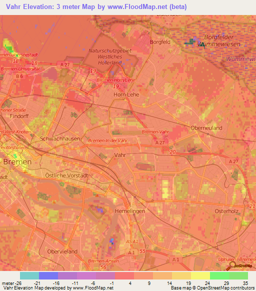 Vahr,Germany Elevation Map