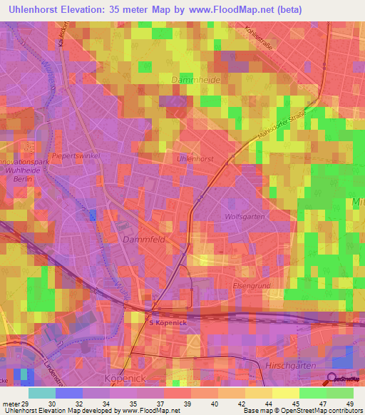 Uhlenhorst,Germany Elevation Map