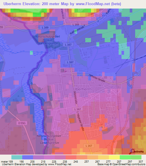 Uberherrn,Germany Elevation Map