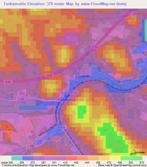 Turkismuhle,Germany Elevation Map