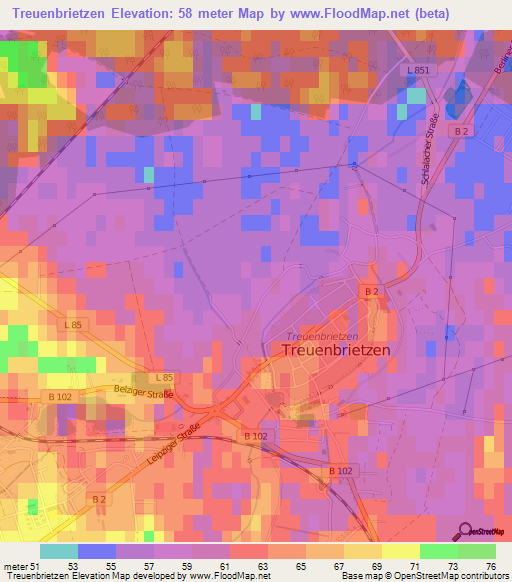 Treuenbrietzen,Germany Elevation Map