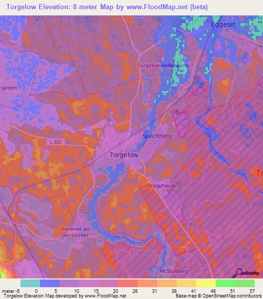 Torgelow,Germany Elevation Map