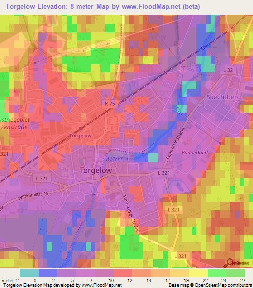 Torgelow,Germany Elevation Map