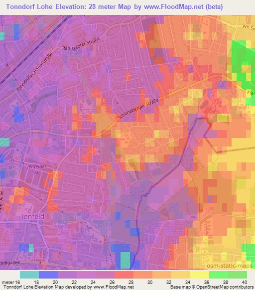 Tonndorf Lohe,Germany Elevation Map