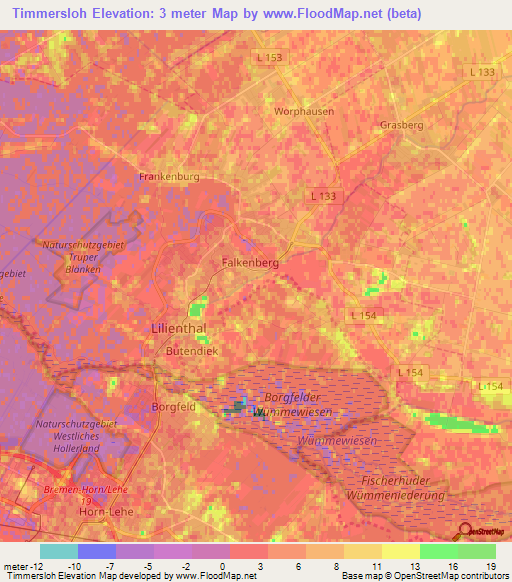 Timmersloh,Germany Elevation Map