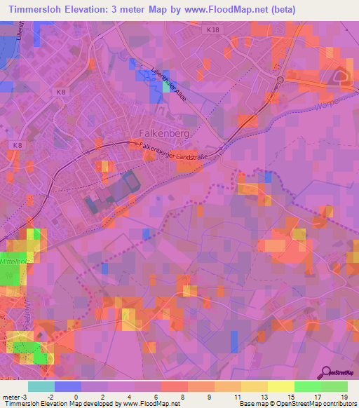 Timmersloh,Germany Elevation Map