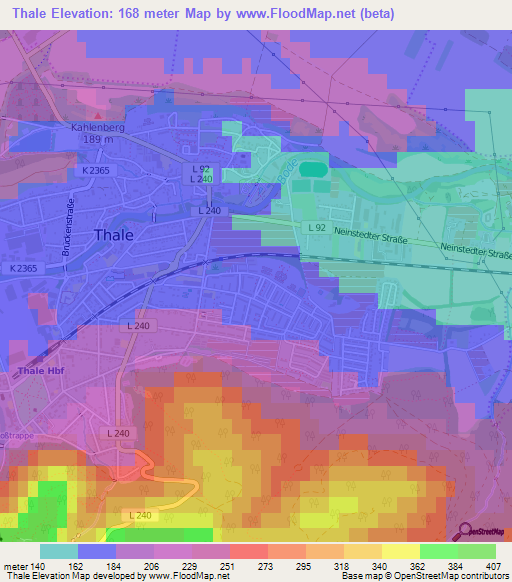 Thale,Germany Elevation Map