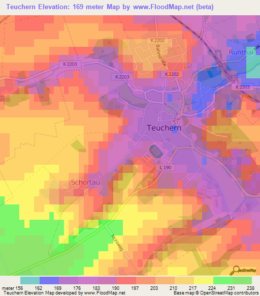 Teuchern,Germany Elevation Map