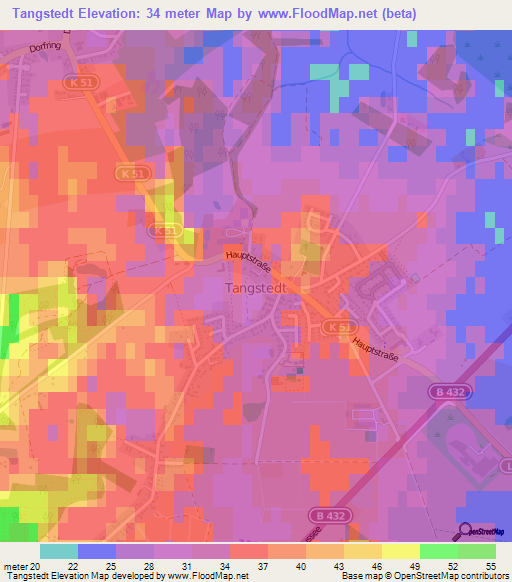 Tangstedt,Germany Elevation Map