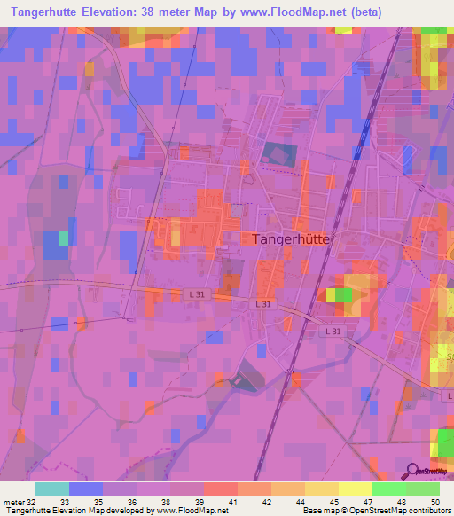 Tangerhutte,Germany Elevation Map