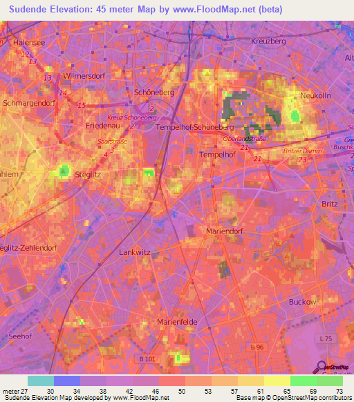 Sudende,Germany Elevation Map