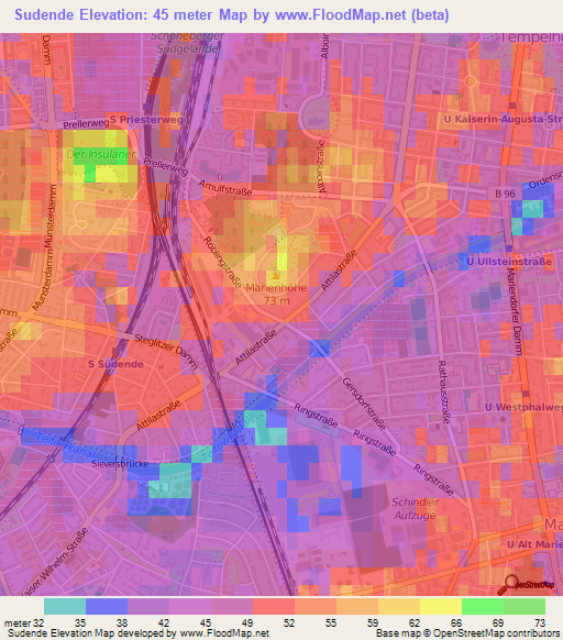 Sudende,Germany Elevation Map