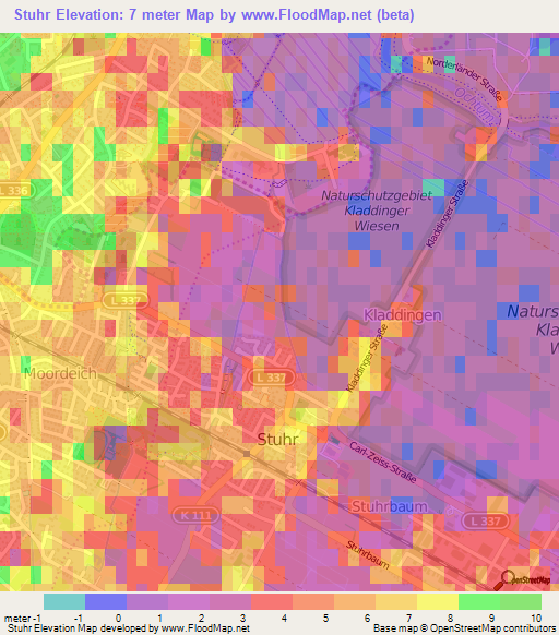 Stuhr,Germany Elevation Map