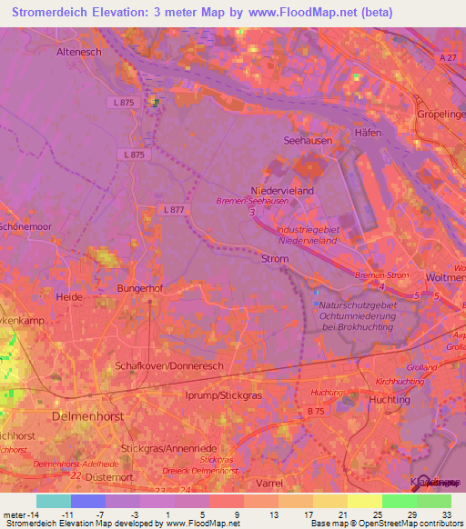 Stromerdeich,Germany Elevation Map