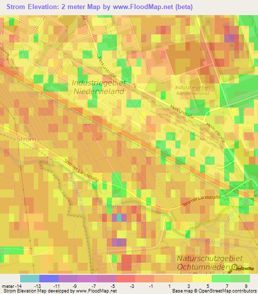 Strom,Germany Elevation Map