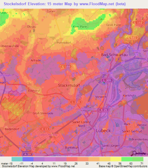 Stockelsdorf,Germany Elevation Map