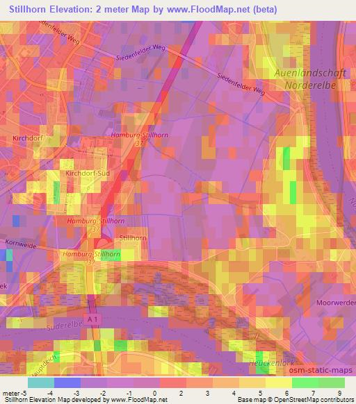 Stillhorn,Germany Elevation Map