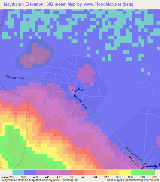 Maythalun,Palestinian Territory Elevation Map