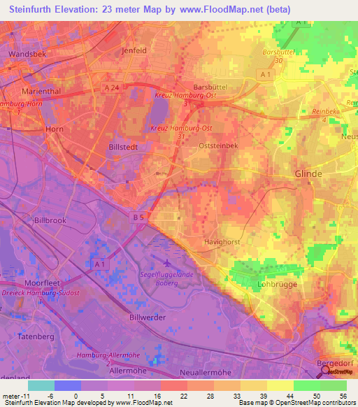 Steinfurth,Germany Elevation Map