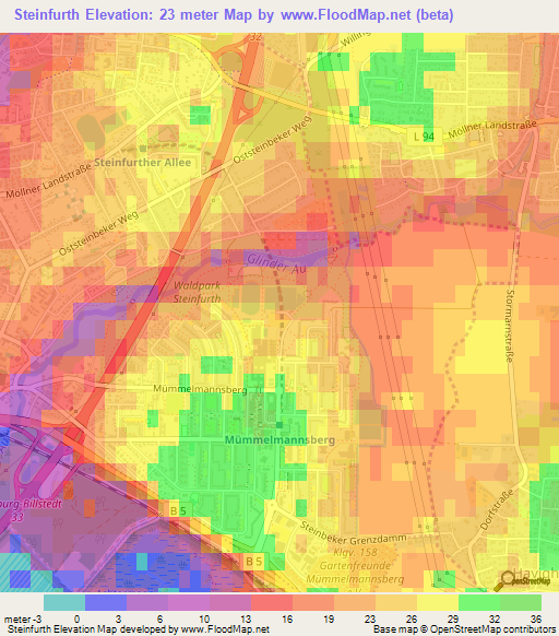 Steinfurth,Germany Elevation Map