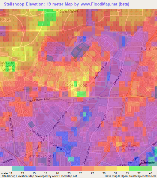 Steilshoop,Germany Elevation Map