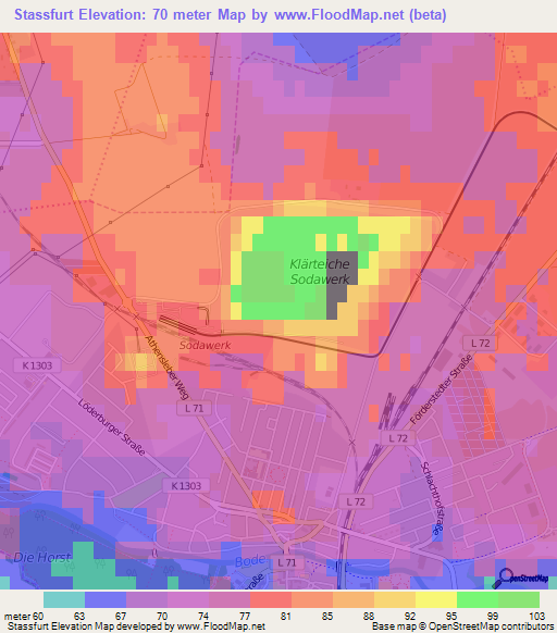 Stassfurt,Germany Elevation Map