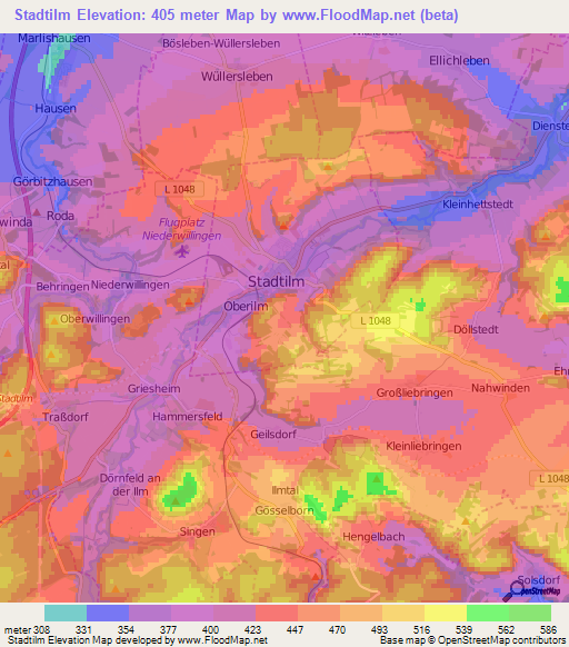 Stadtilm,Germany Elevation Map