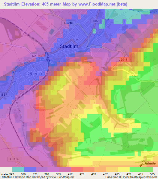 Stadtilm,Germany Elevation Map