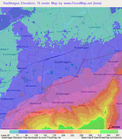 Stadthagen,Germany Elevation Map