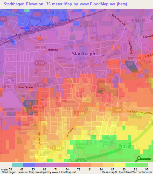 Stadthagen,Germany Elevation Map