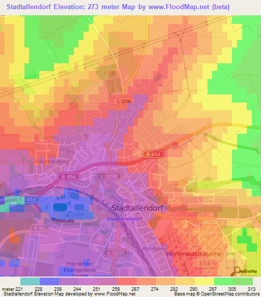 Stadtallendorf,Germany Elevation Map