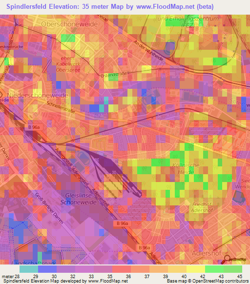 Spindlersfeld,Germany Elevation Map