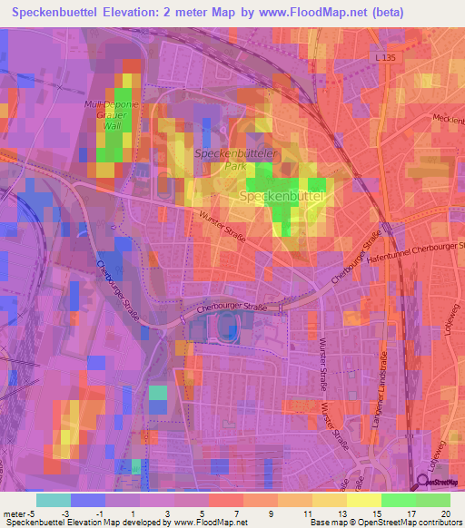 Speckenbuettel,Germany Elevation Map