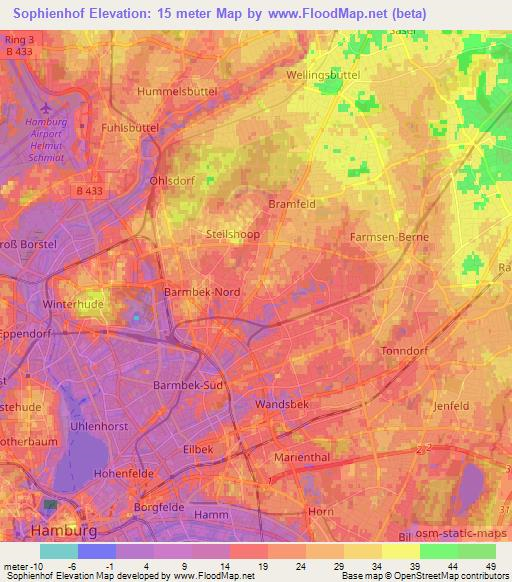 Sophienhof,Germany Elevation Map