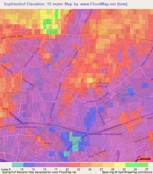 Sophienhof,Germany Elevation Map