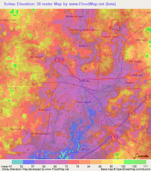 Soltau,Germany Elevation Map