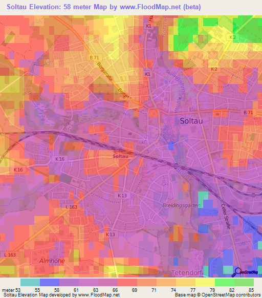 Soltau,Germany Elevation Map