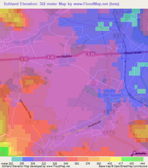 Sohland,Germany Elevation Map