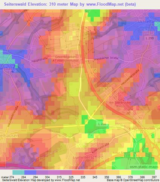 Seiterswald,Germany Elevation Map