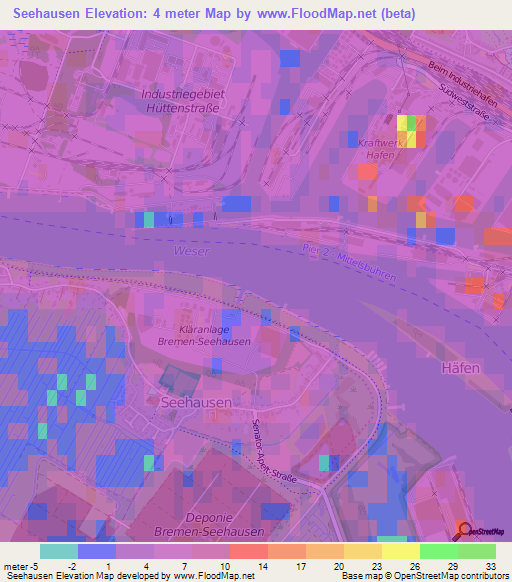 Seehausen,Germany Elevation Map