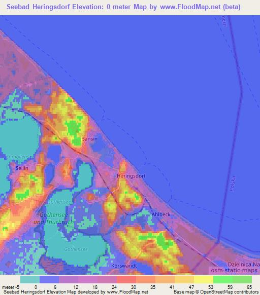 Seebad Heringsdorf,Germany Elevation Map