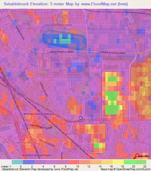 Sebaldsbruck,Germany Elevation Map